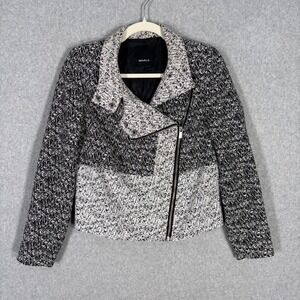 MARCS Tweed Knit Moto Jacket Size 8 Crop Emu Indie Festival Loud Luxury Career‎